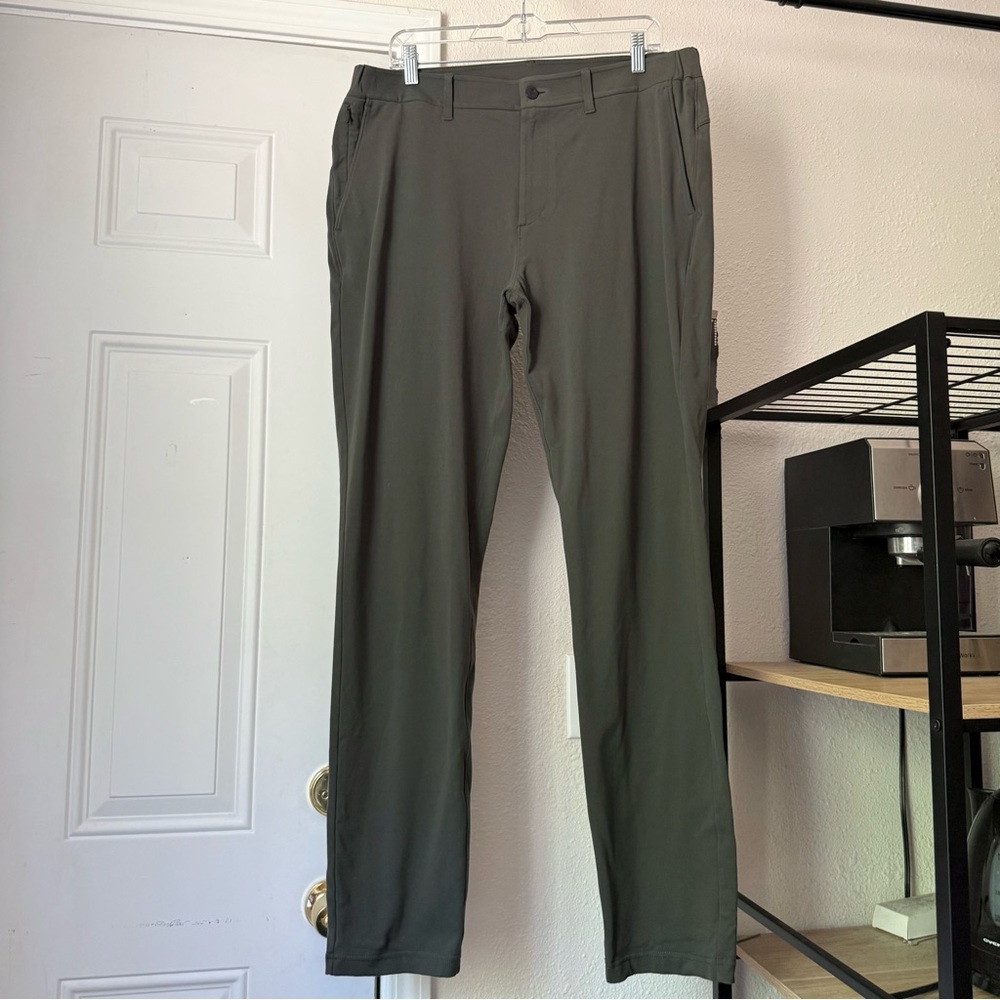 PUBLIC REC olive army green nylon blend‎ slim straight leg pants